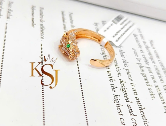 N01722 Nhẫn Cartier con báo (1:1)750 ni 16