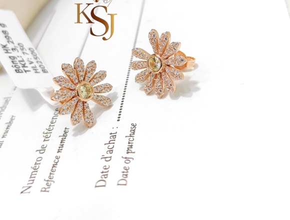 B02500 Bông Tai Hoa Cúc Jacob&Co (HK)750