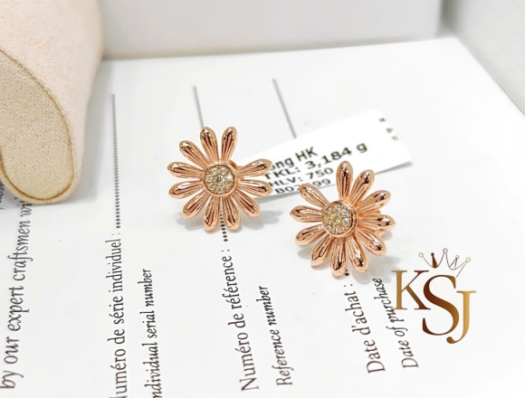 B02499 Bông Tai Hoa Cúc Jacob&Co (HK)750