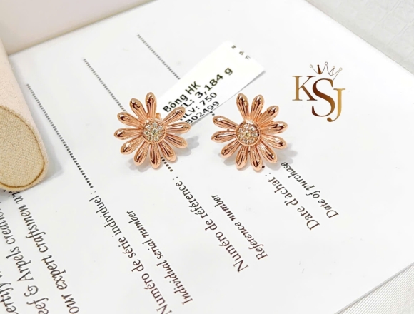 B02499 Bông Tai Hoa Cúc Jacob&Co (HK)750