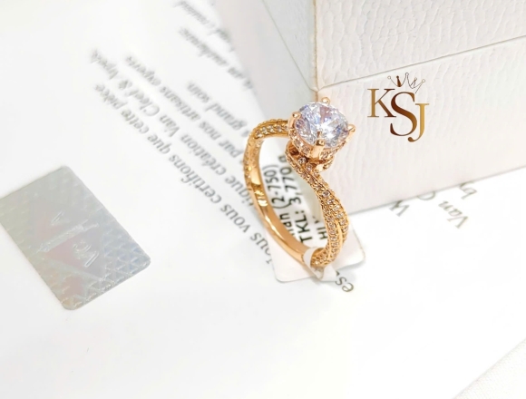 N01915 Nhẫn Đính đá tròn Rose (2)750 ni 10