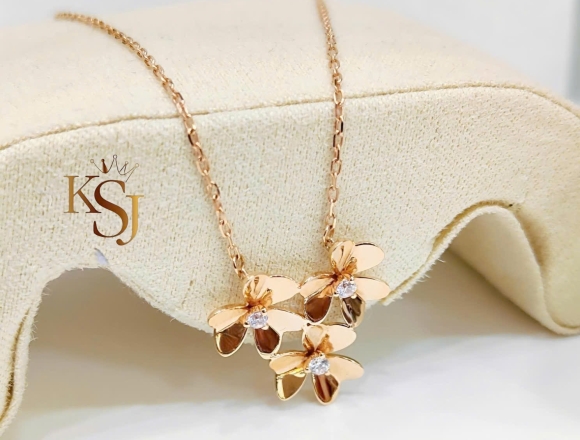 D00849 Dây chuyền 3 hoa (HK)750