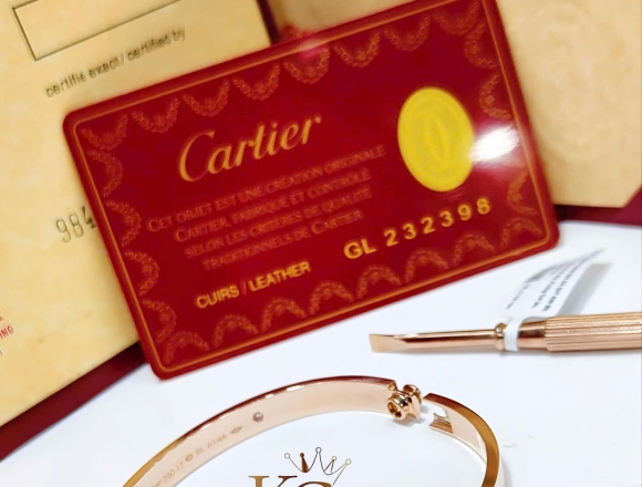 V01108 Vòng Tay Cartier 1vít 1hột (1:1)750 số 17 "2 khóa vít"