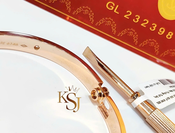 V01108 Vòng Tay Cartier 1vít 1hột (1:1)750 số 17 "2 khóa vít"