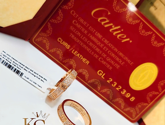 N02283 Nhẫn Cartier Full hột 4li (1:1)750 ni10