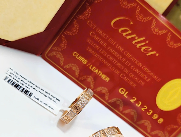 N02283 Nhẫn Cartier Full hột 4li (1:1)750 ni10