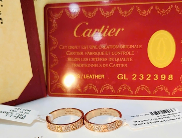 N02283 Nhẫn Cartier Full hột 4li (1:1)750 ni10