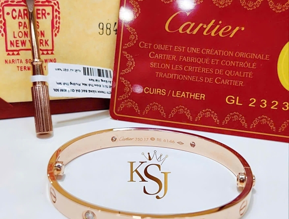 V01108 Vòng Tay Cartier 1vít 1hột (1:1)750 số 17 "2 khóa vít"