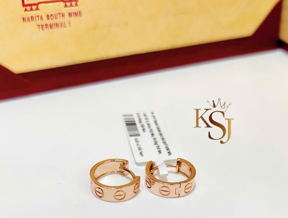 B02512 Bông Tai Carti trơn (HK)750