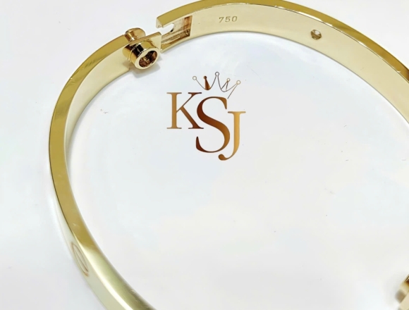 V00942 Vòng Tay Cartier 1vít 1hột Gold (1:1)750 số 14 "2 khóa vít"