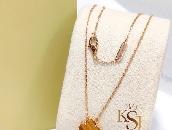 D01137 Dây chuyền VCA 12mm vàng hổ phách (1:1)750