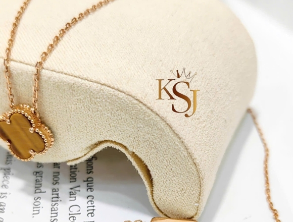 D01137 Dây chuyền VCA 12mm vàng hổ phách (1:1)750