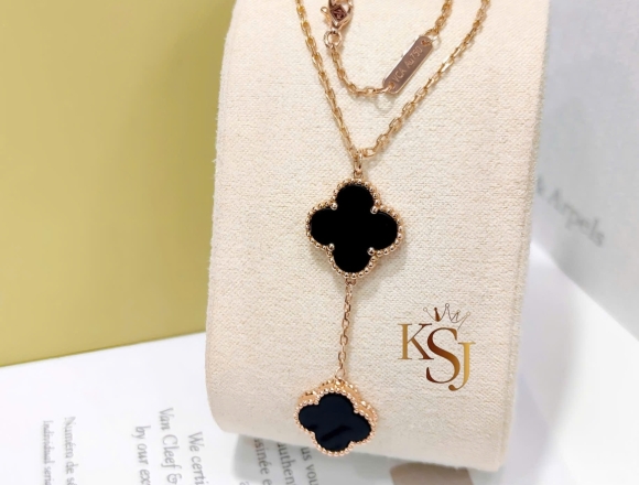 D02519 Dây chuyền VCA Đen 2 tầng (HK)750