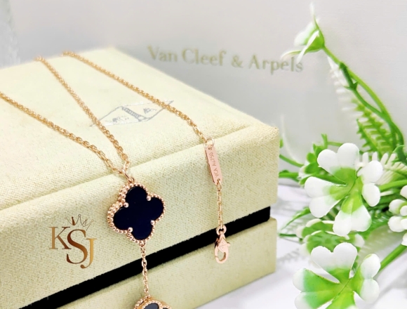 D02519 Dây chuyền VCA Đen 2 tầng (HK)750