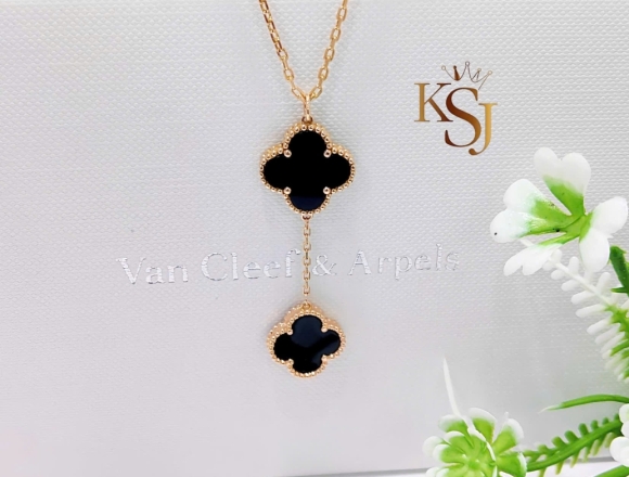 D02519 Dây chuyền VCA Đen 2 tầng (HK)750