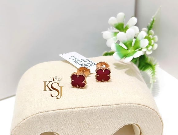 B02352 Bông Tai VCA 9mm Đỏ (1:1)750