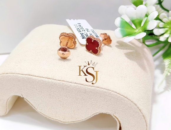 B02352 Bông Tai VCA 9mm Đỏ (1:1)750