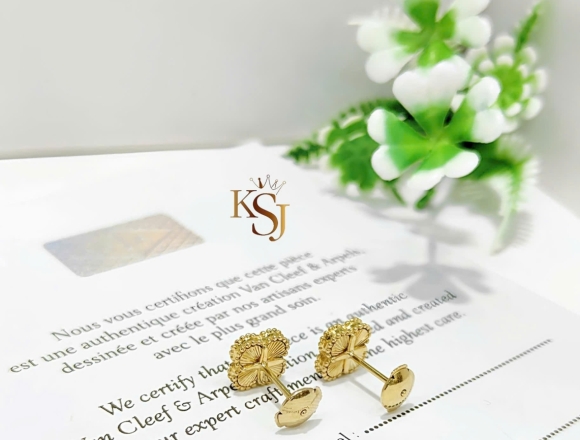 B02413 Bông Tai 9mm face Gold (1:1)750