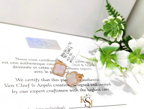 B02222 Bông Tai VCA 9mm ánh hồng (1:1)750