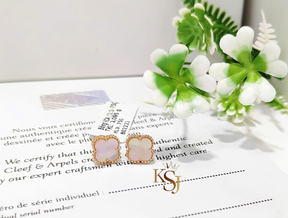 B02222 Bông Tai VCA 9mm ánh hồng (1:1)750