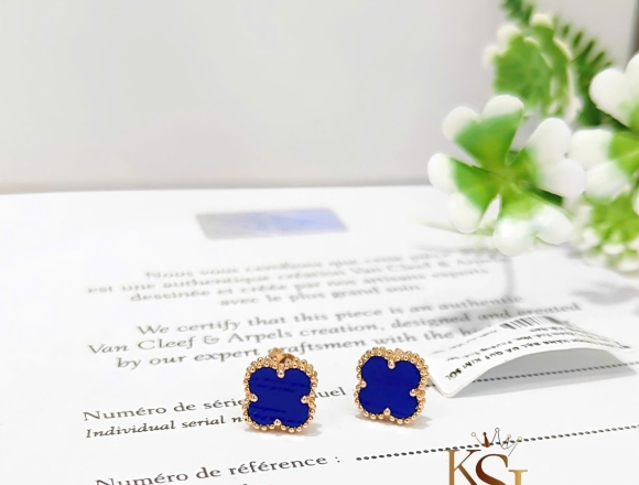 B00908 Bông Tai VCA 9mm xanh coban (1:1)750