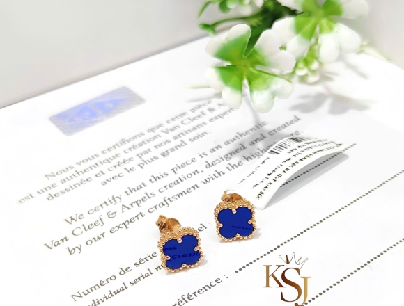 B00908 Bông Tai VCA 9mm xanh coban (1:1)750