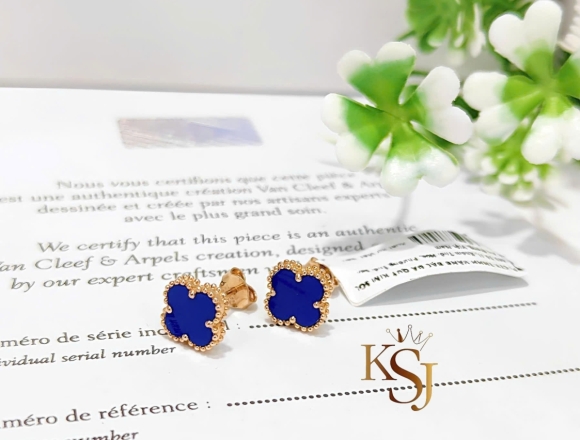 B00908 Bông Tai VCA 9mm xanh coban (1:1)750