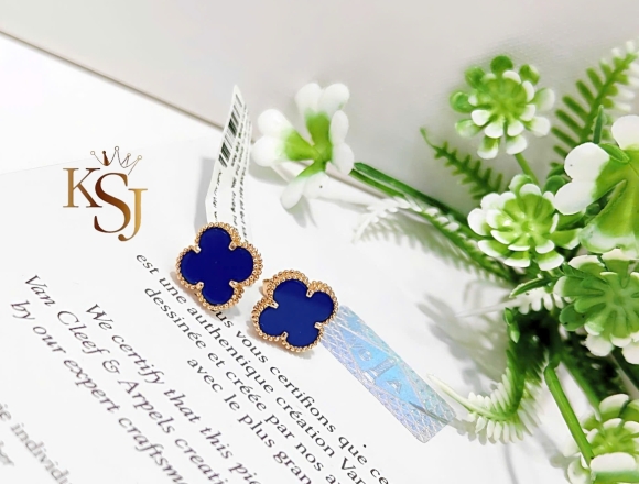 B00907  Bông Tai VCA 12mm xanh coban (1:1)750