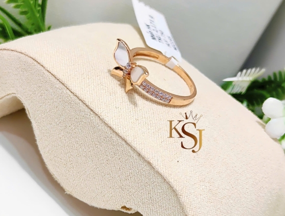 N02195 Nhẫn hồ điệp xà cừ (HK)750 ni12