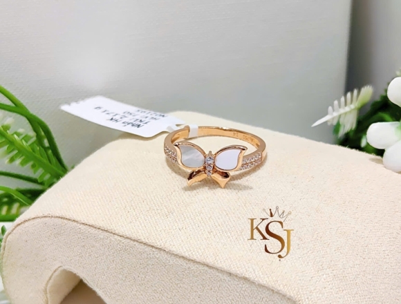 N02195 Nhẫn hồ điệp xà cừ (HK)750 ni12