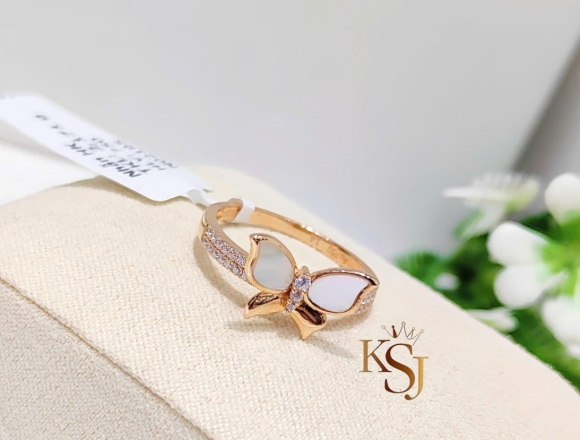 N02195 Nhẫn hồ điệp xà cừ (HK)750 ni12