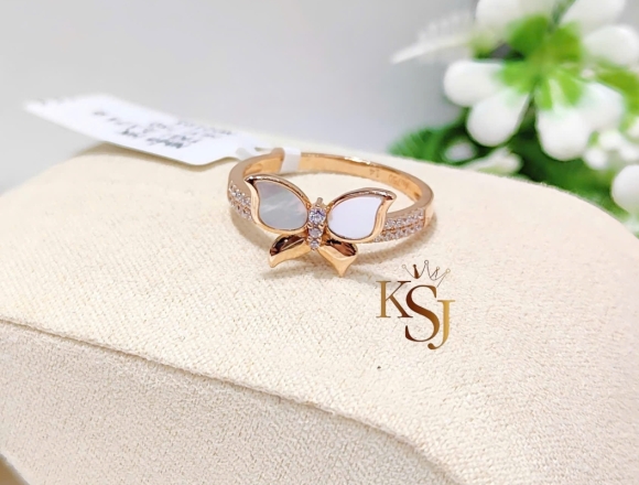 N02195 Nhẫn hồ điệp xà cừ (HK)750 ni12