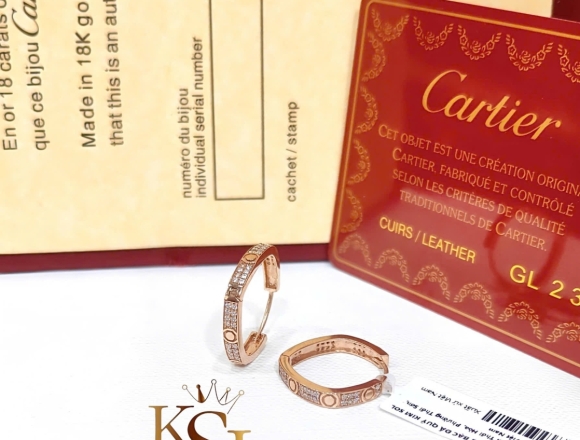 B01799 Bông tai Cartier khoen full hột (HK)750