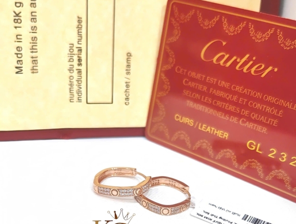 B01799 Bông tai Cartier khoen full hột (HK)750