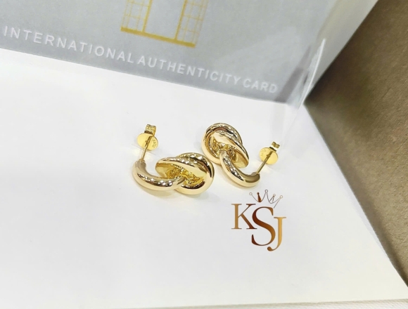 B02563 Bông tai nút thắt Gold (Liminted)750